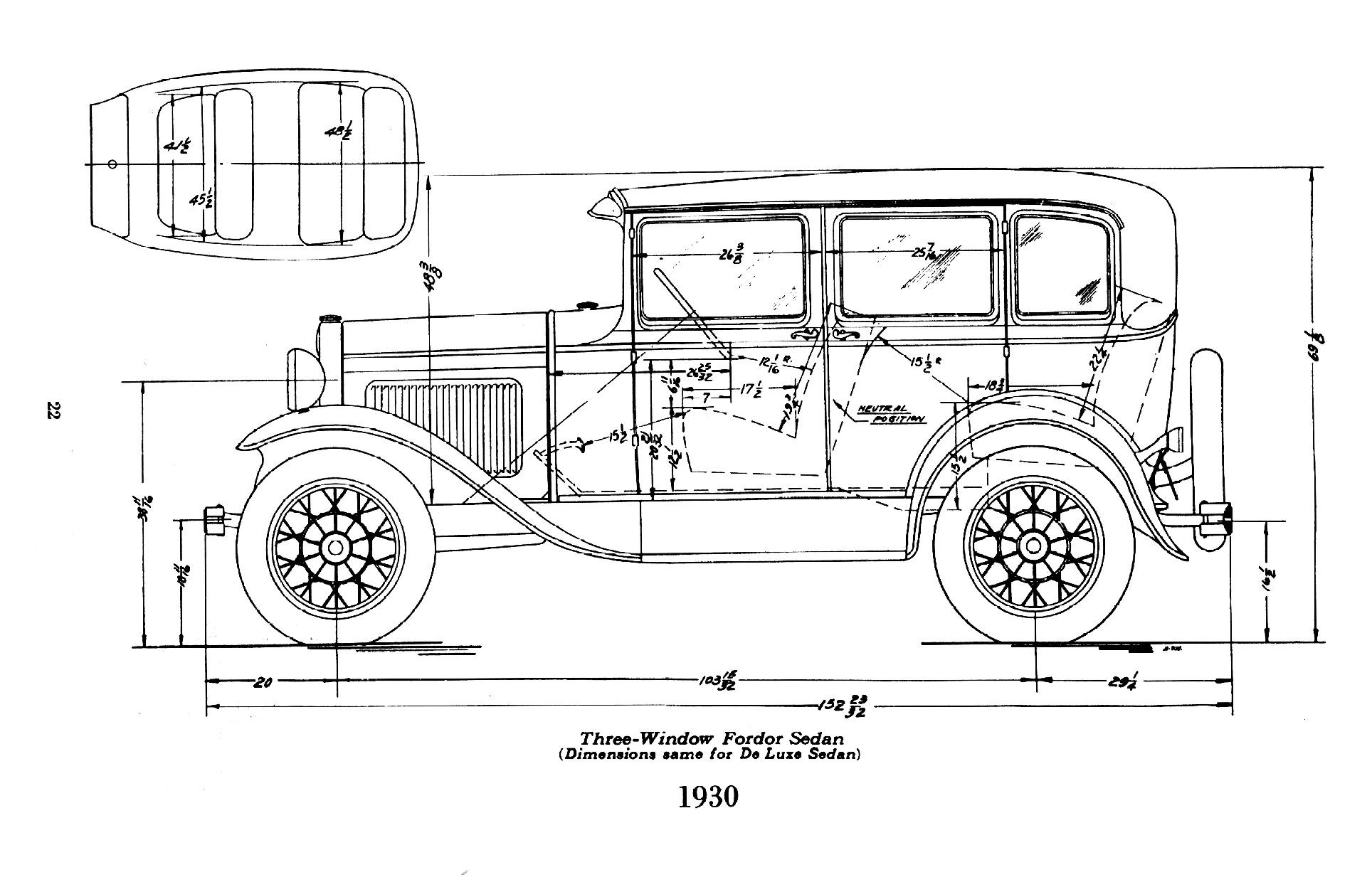 Ford model a dimensions